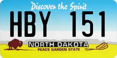 ND license plate HBY151