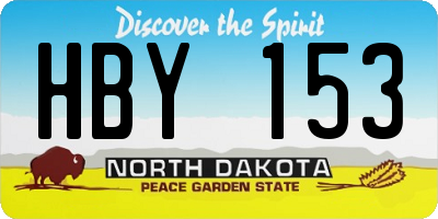 ND license plate HBY153