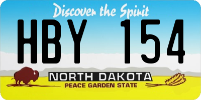 ND license plate HBY154