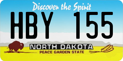 ND license plate HBY155