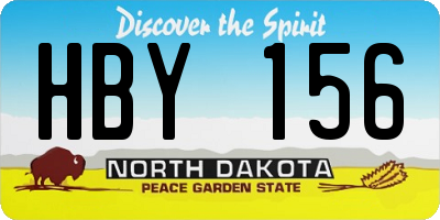 ND license plate HBY156