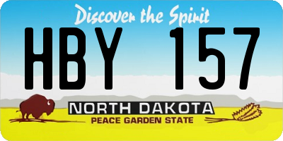 ND license plate HBY157