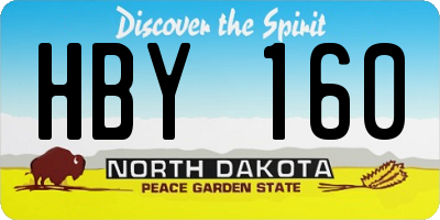 ND license plate HBY160