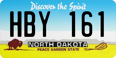 ND license plate HBY161