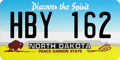 ND license plate HBY162