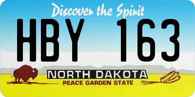 ND license plate HBY163