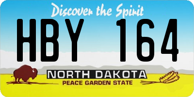 ND license plate HBY164