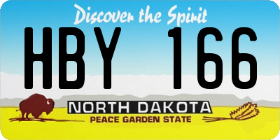 ND license plate HBY166