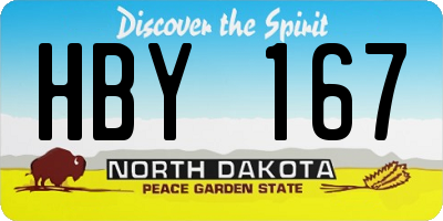 ND license plate HBY167