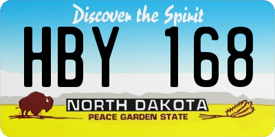 ND license plate HBY168