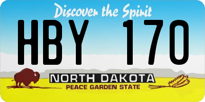 ND license plate HBY170