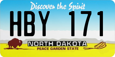 ND license plate HBY171