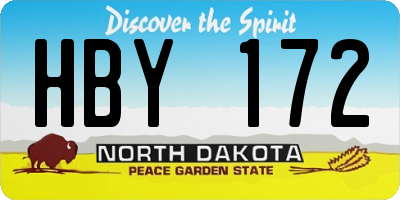 ND license plate HBY172