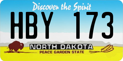 ND license plate HBY173