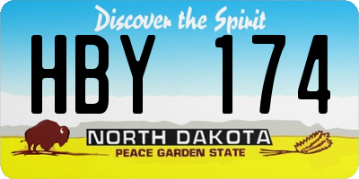 ND license plate HBY174