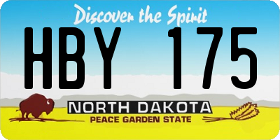 ND license plate HBY175