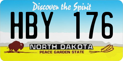 ND license plate HBY176