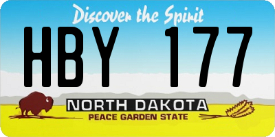 ND license plate HBY177