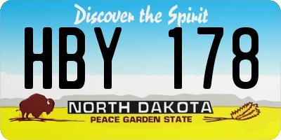 ND license plate HBY178