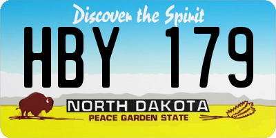 ND license plate HBY179