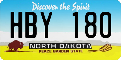 ND license plate HBY180