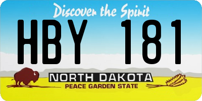 ND license plate HBY181