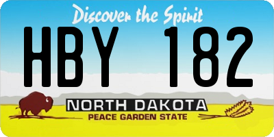 ND license plate HBY182