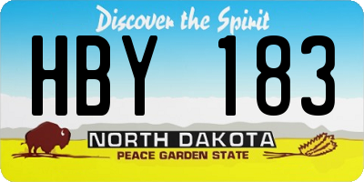 ND license plate HBY183