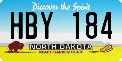 ND license plate HBY184