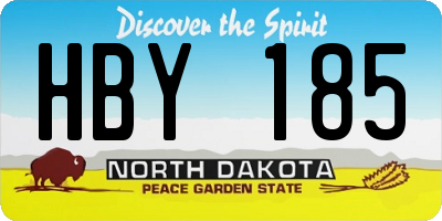 ND license plate HBY185