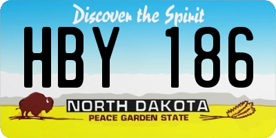 ND license plate HBY186