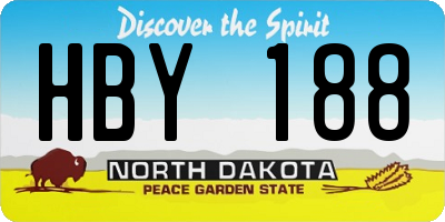 ND license plate HBY188