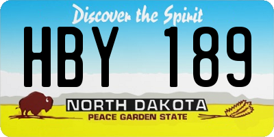 ND license plate HBY189