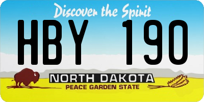 ND license plate HBY190