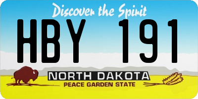 ND license plate HBY191