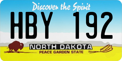 ND license plate HBY192