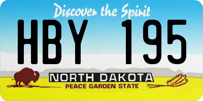 ND license plate HBY195