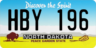 ND license plate HBY196