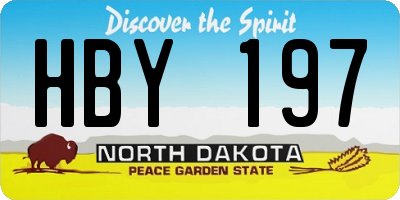 ND license plate HBY197