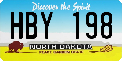 ND license plate HBY198