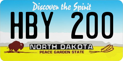 ND license plate HBY200