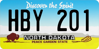 ND license plate HBY201