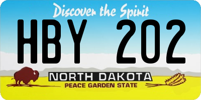 ND license plate HBY202