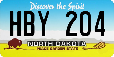 ND license plate HBY204