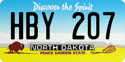 ND license plate HBY207