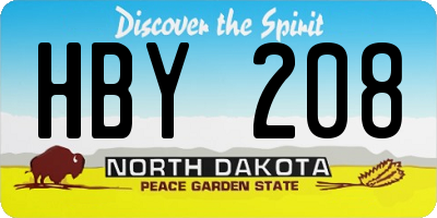 ND license plate HBY208