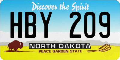 ND license plate HBY209