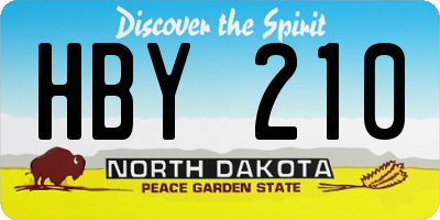 ND license plate HBY210