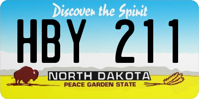 ND license plate HBY211