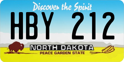 ND license plate HBY212